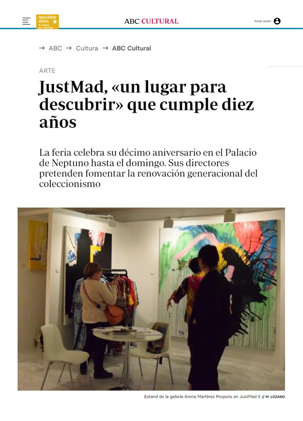 Arena Martinez Projects - Contemporary Art - ABC Cultural - Justmad - Press