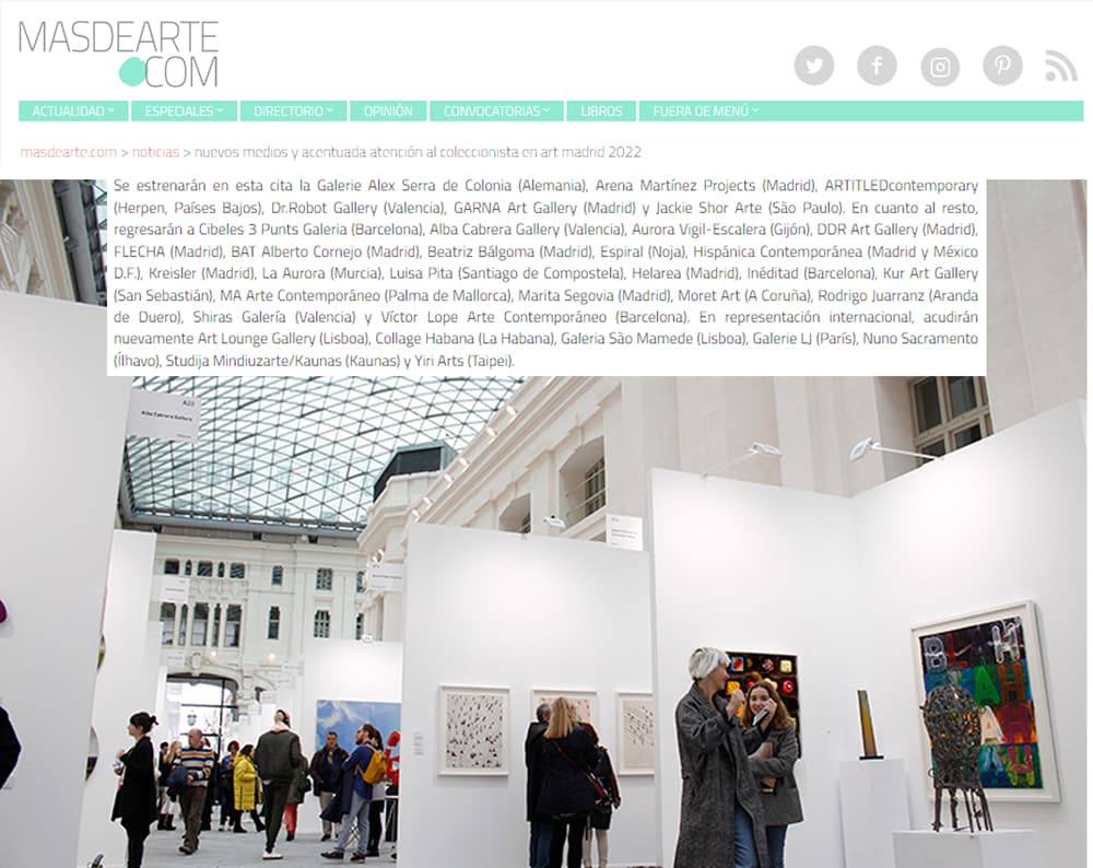 Arena Martinez Projects - Contemporary Art - MasdeArte- Press