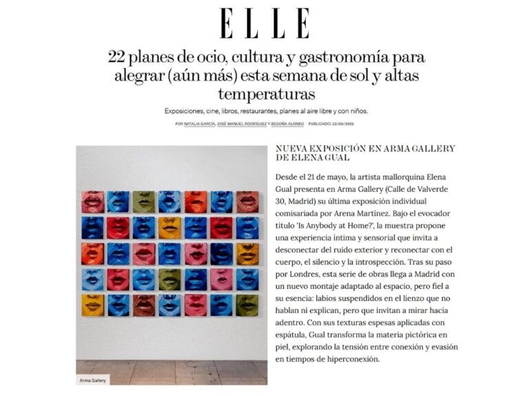 ARMA GALLERY - Contemporary Art - Elena Gual - Solo Show - Madrid - Artist - Elle