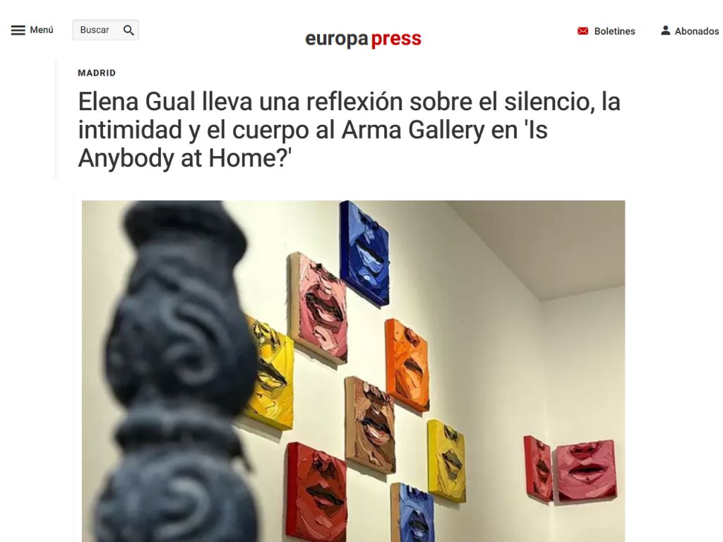 ARMA GALLERY - Contemporary Art - Elena Gual - Solo Show - Madrid - Artist - Europa Press