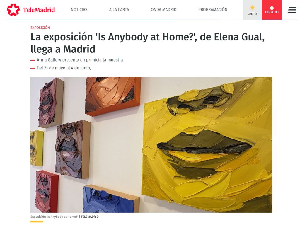 ARMA GALLERY - Contemporary Art - Elena Gual - Solo Show - Madrid - Artist - Tele Madrid