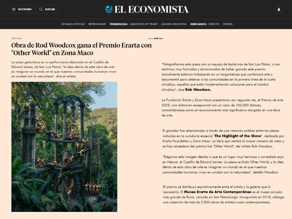 ARMA Gallery - Contemporary Art - Erarta Prize - Maco 2025 - Rob Woodcox - Winner - El Economista