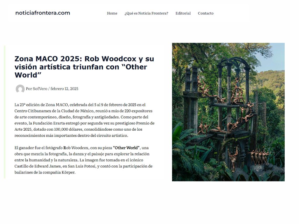 ARMA Gallery - Contemporary Art - Erarta Prize - Maco 2025 - Rob Woodcox - Winner - noticia frontera