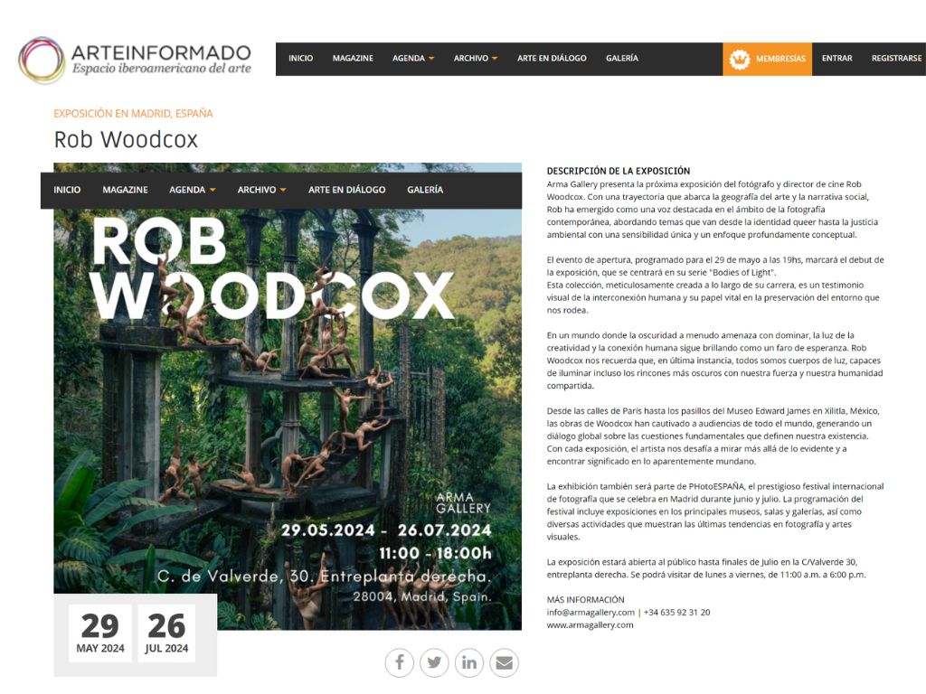 Arma Gallery - Contemporary Art - Rob Woodcox - Expo - Press - Arte Informado