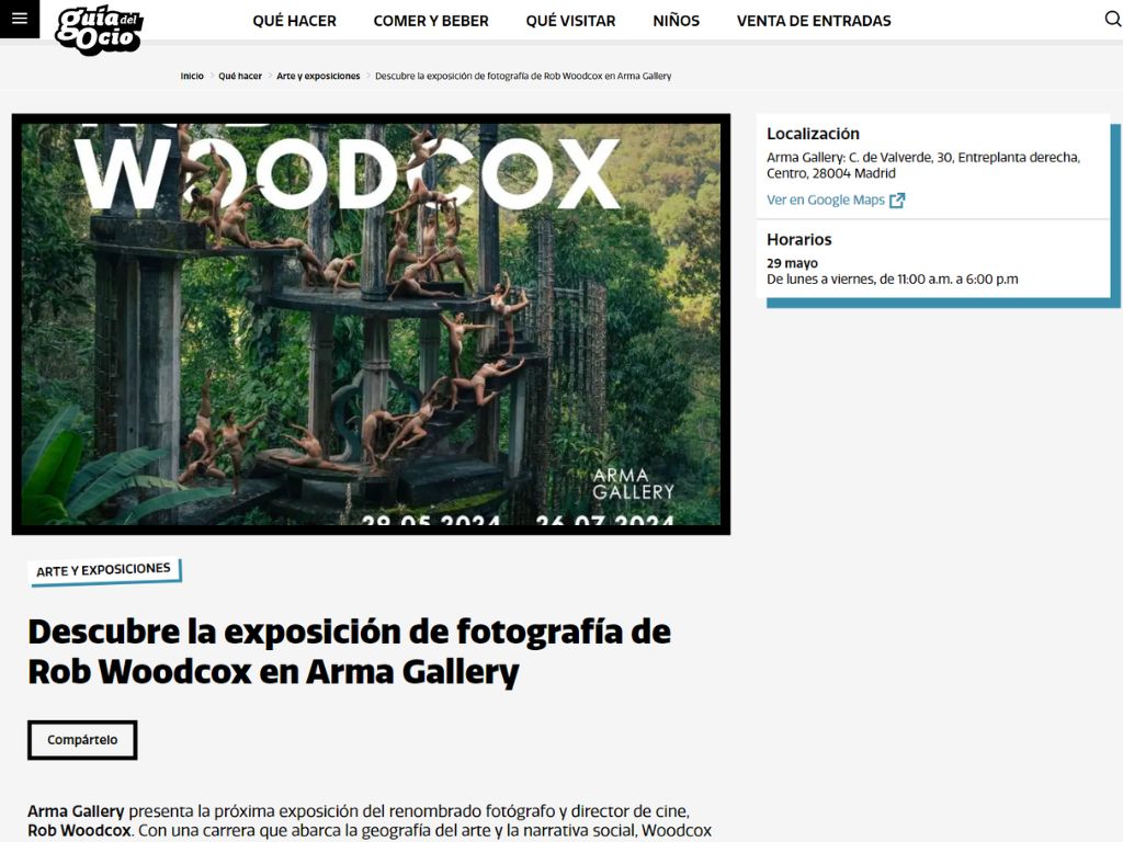 Arma Gallery - Contemporary Art - Rob Woodcox - Expo - Press - Guía del Ocio