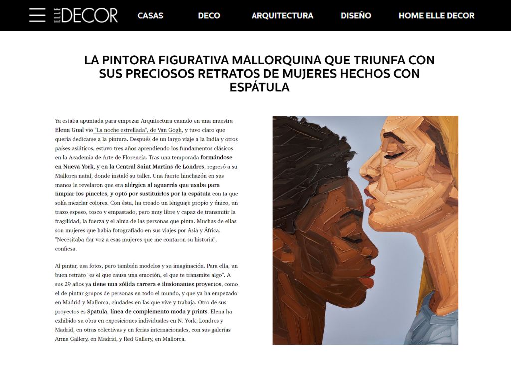 ARMA GALLERY - Contemporary Art - Press - Elena Gual - Elle Decor - 01