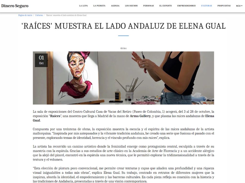 Arma Gallery - Contemporary art - Press - Elena Gual - Raíces - Dinero Seguro