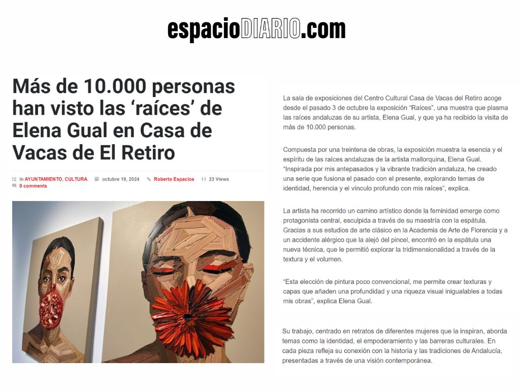 Arma Gallery - Contemporary art - Press - Elena Gual - Raíces - Espacio Diario - 2