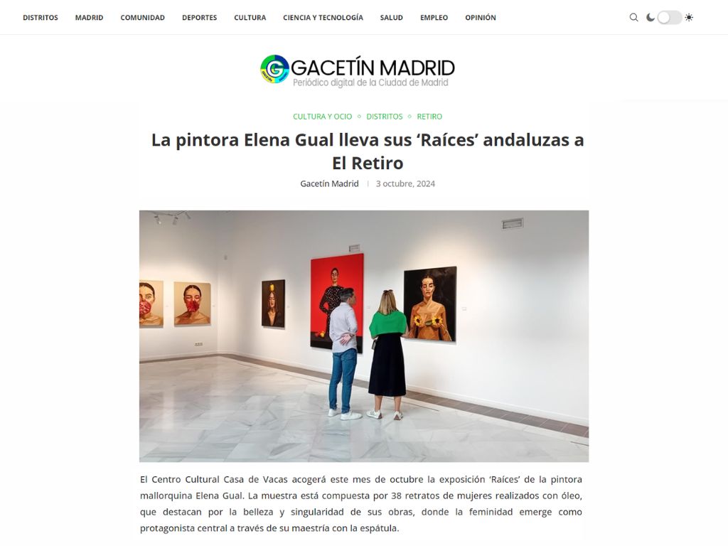 Arma Gallery - Contemporary art - Press - Elena Gual - Raíces - Gacetín Madrid