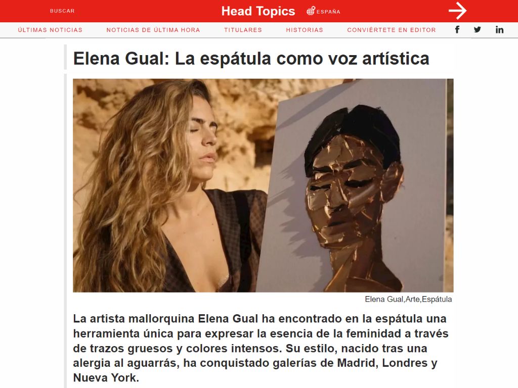 Arma Gallery - Contemporary art - Press - Elena Gual - Raíces - Head Topics