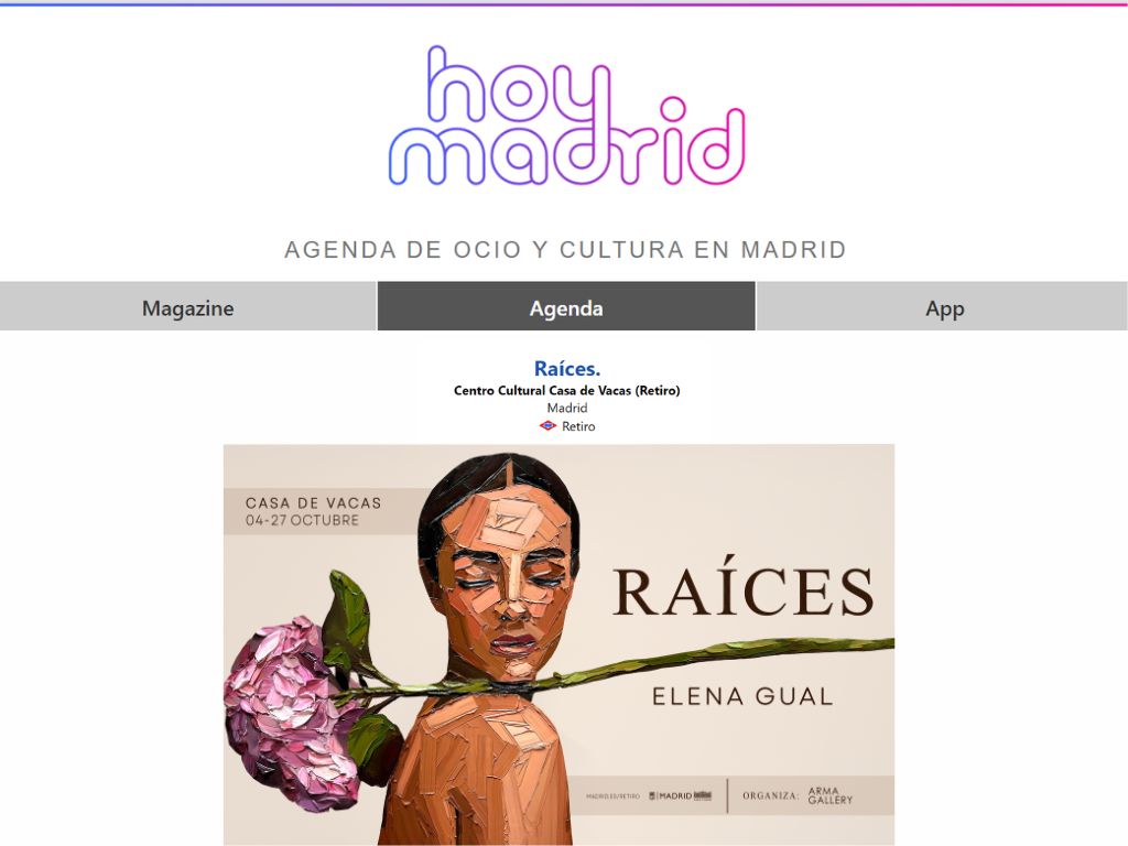 Arma Gallery - Contemporary art - Press - Elena Gual - Raíces - Hoy Madrid