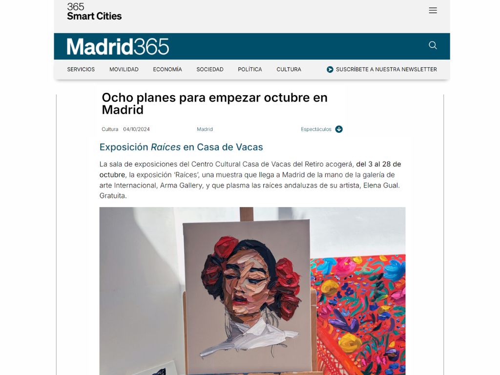 Arma Gallery - Contemporary art - Press - Elena Gual - Raíces - Madrid 365