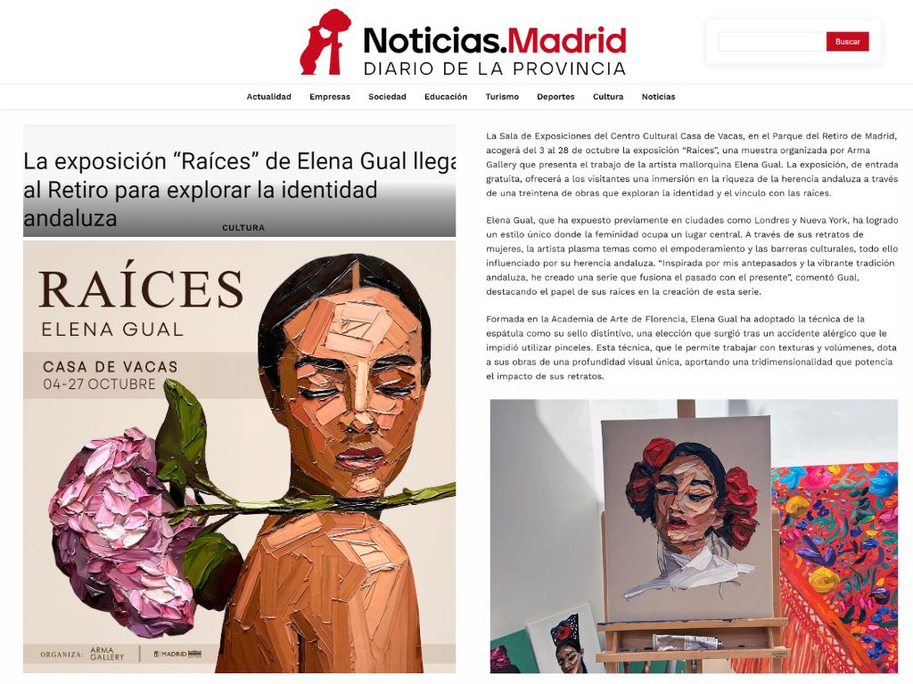 Arma Gallery - Contemporary art - Press - Elena Gual - Raíces - Noticias Madrid