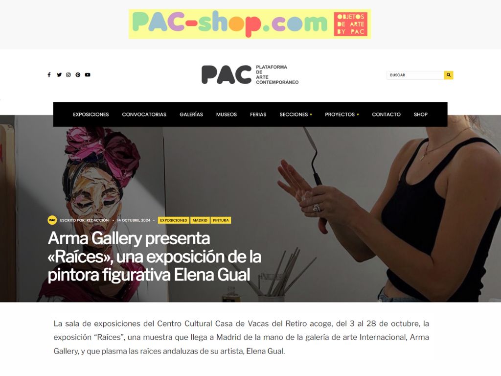 Arma Gallery - Contemporary art - Press - Elena Gual - Raíces - PAC