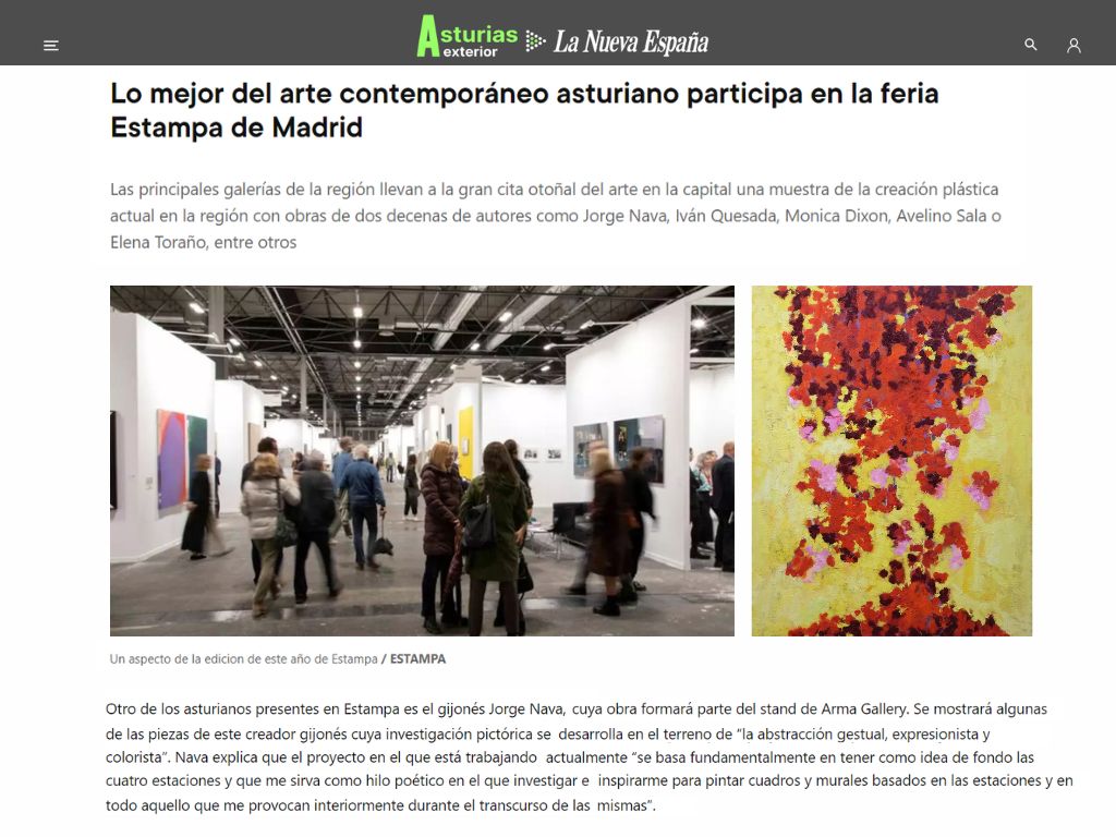 Arma Gallery - Contemporary art - Press - Jorge Nava - La Nueva España